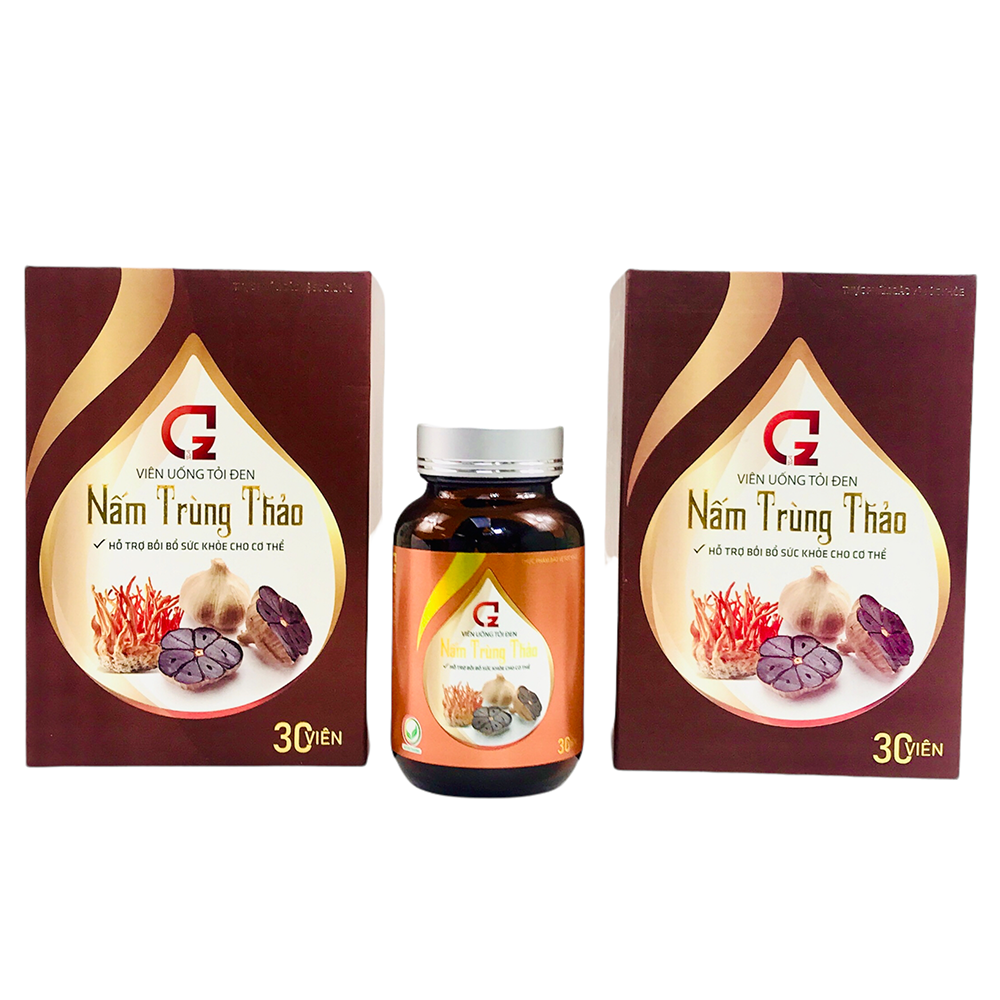 Combo Set 3 Hộp Viên Uống Tỏi Đen Nấm Trùng Thảo (30 Viên/Hộp) - Hỗ trợ bồi bổ sức khỏe cho cơ thể