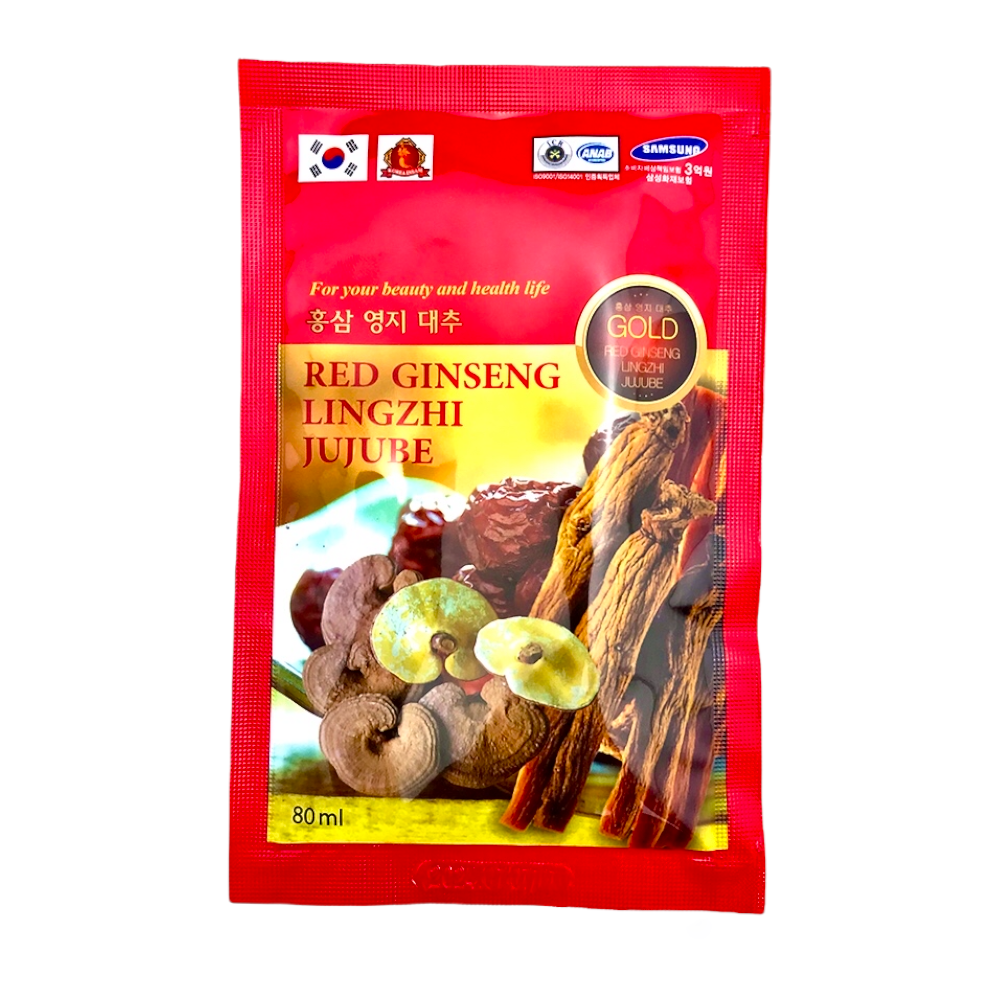 COMBO 02 Hộp Nước Hồng Sâm Linh Chi Táo Đỏ - Tặng Kẹo Sâm Mềm 300Gr - TĂNG CƯỜNG SỨC KHỎE