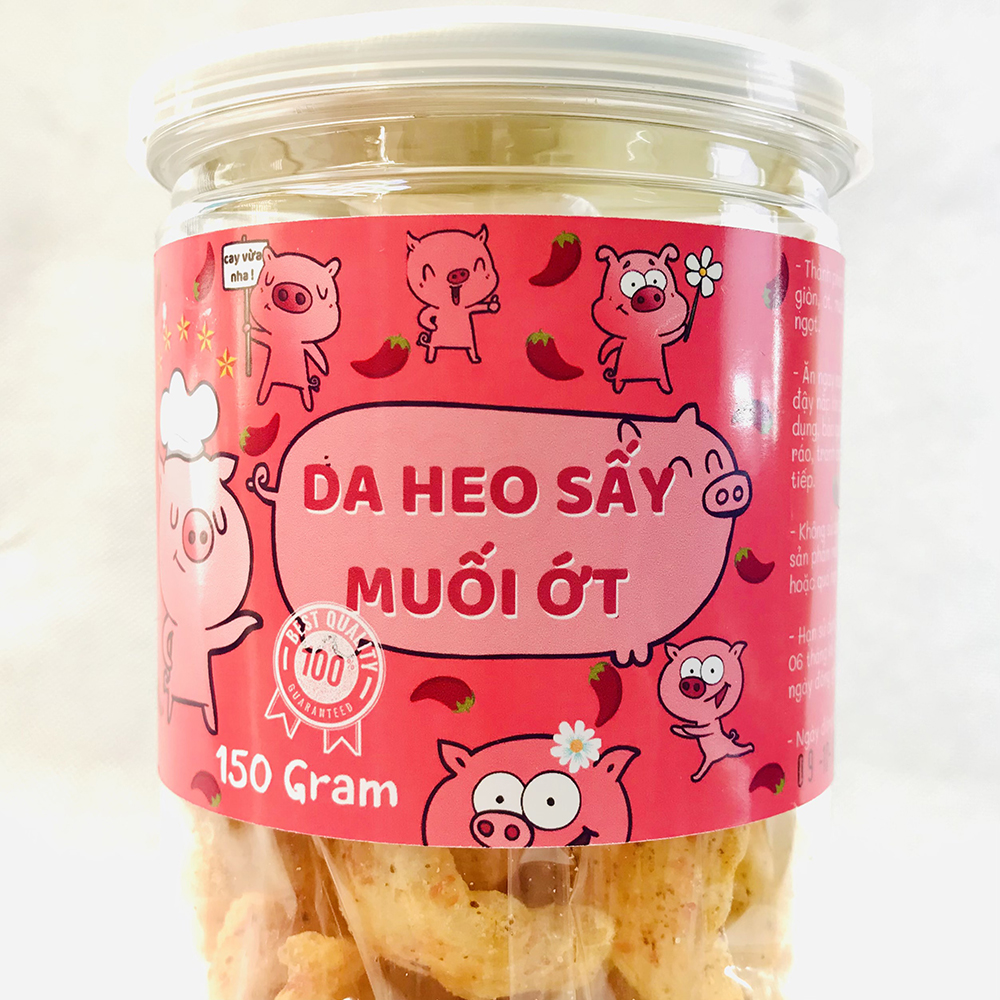 Combo 2 Hộp Da heo sấy muối tỏi ớt - 160gr/ hũ - Đồ ăn vặt - Ăn là ghiền