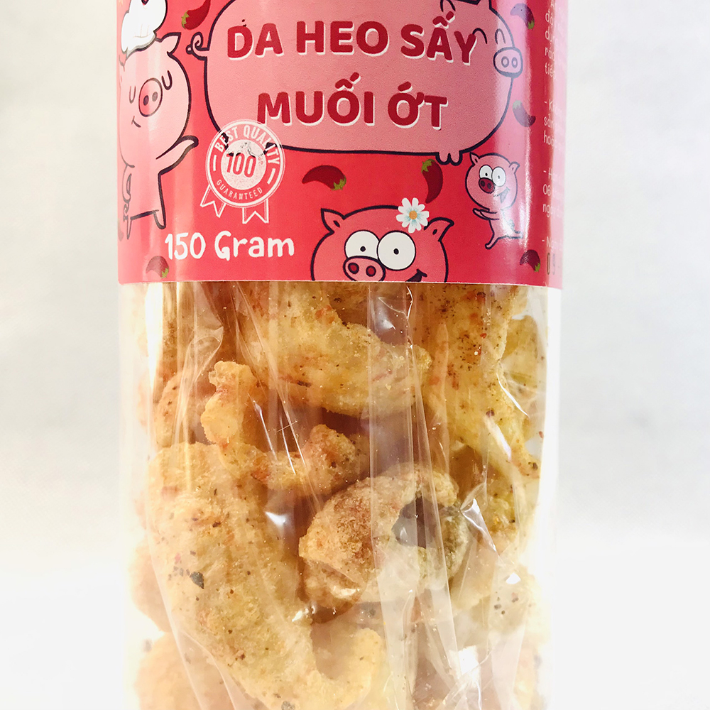 Combo 2 Hộp Da heo sấy muối tỏi ớt - 160gr/ hũ - Đồ ăn vặt - Ăn là ghiền