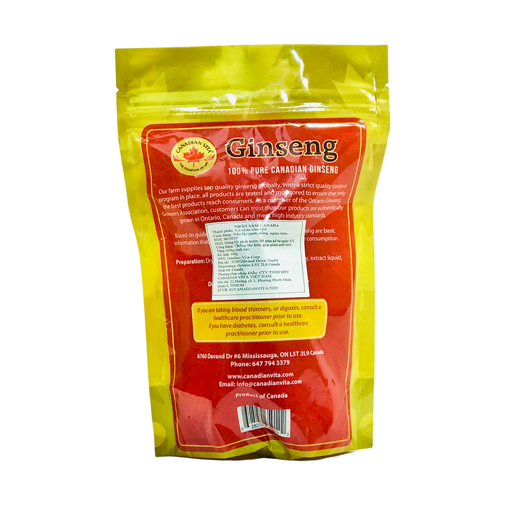 Nhân Sâm Canada (100Gr/Bịch) - Tăng Cường Sức Đề Kháng - Bồi bổ cơ thể - chăm sóc sức khỏe