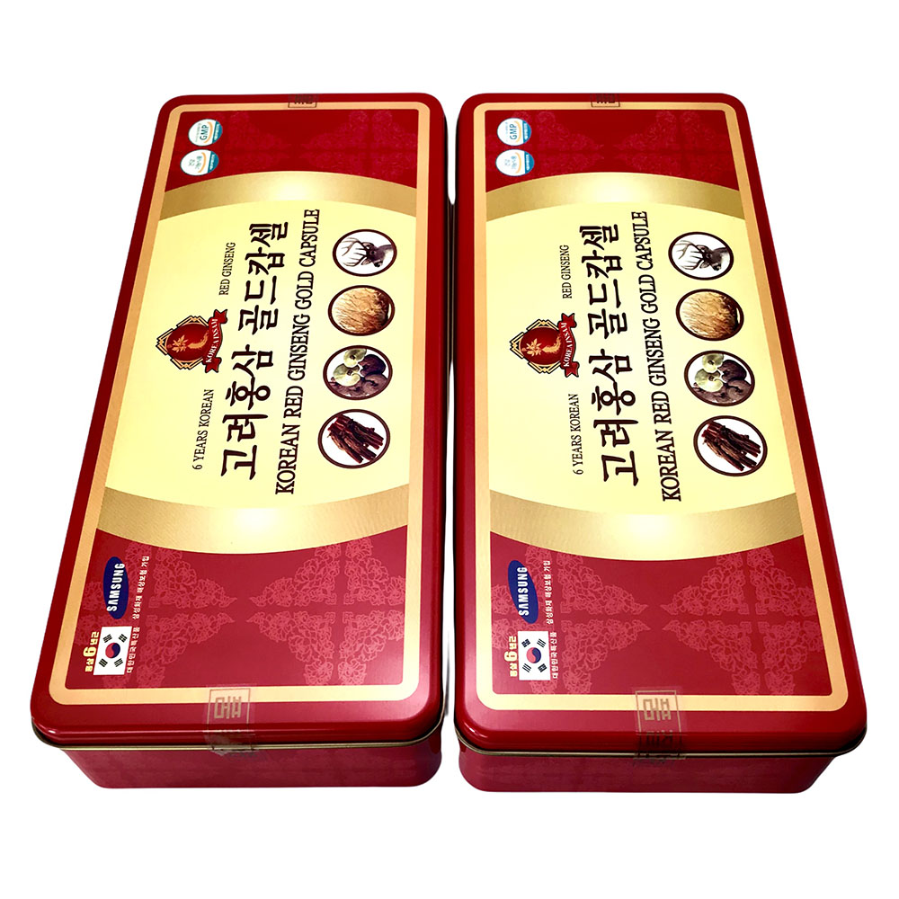 Viên Hồng Sâm Hàn Quôc KOREAN RED GINSENG GOLD CAPSULE (HỘP 120 VIÊN) - Tặng Kẹo Sâm Mềm