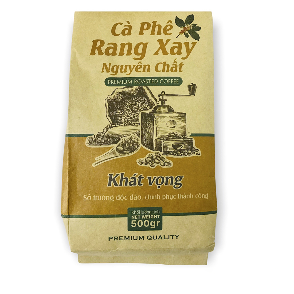 Cà phê rang xay 1671 Cafe Khát Vọng - 500gr/túi - Cà phê hạt Robusta Arabica Moka - Cà phê nguyên chất - Cà phê rang xay - Cà phê Tây Nguyên - Cà phê pha phin.