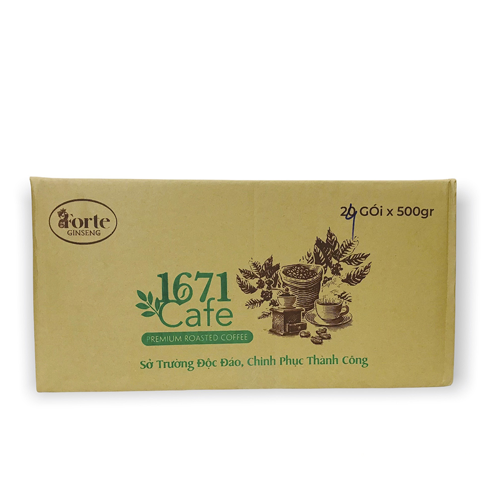 Cà phê rang xay 1671 Cafe Ý Tưởng - 500gr/túi - Cà phê hạt Robusta Arabica Moka - Cà phê nguyên chất - Cà phê rang xay - Cà phê Tây Nguyên - Cà phê pha phin.