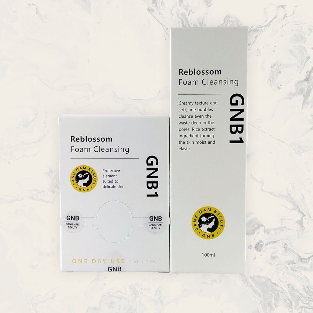 Sữa Rửa Mặt GNB1 (Hộp 15 Gói, 2ML/Gói) - Reblossom Foam Cleansing GANGNAM BEAUTY - Giúp da ẩm mượt, căng mướt